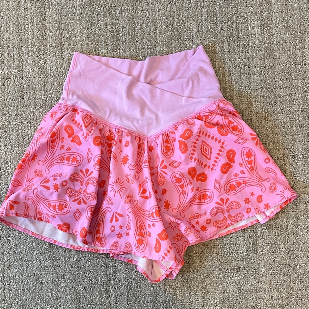 Aerie Pink and Orange Paisley Skirt